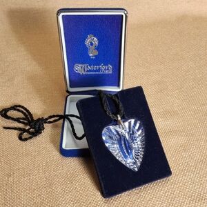 Waterford Crystal Heart Necklace with Black Cord